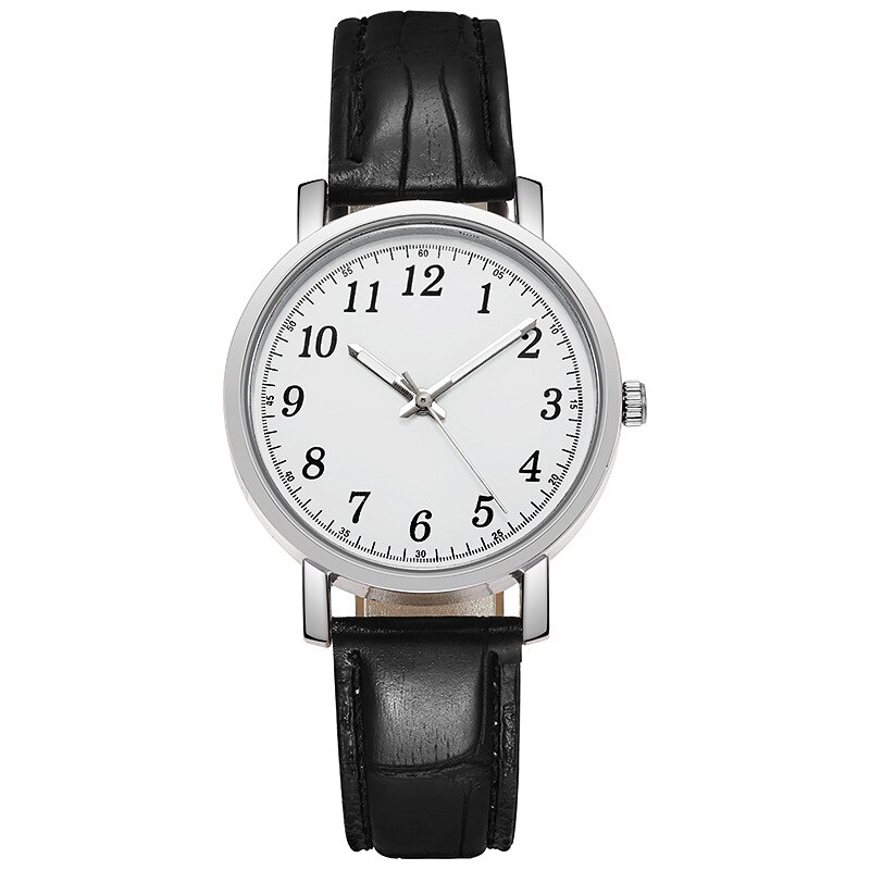Lovers 'Horloge Eenvoudige Mannen En Vrouwen Horloge Casual Lederen Quartz Paar Klok Gekoppeld Horloges 2022 Amante Relógio: Women black white