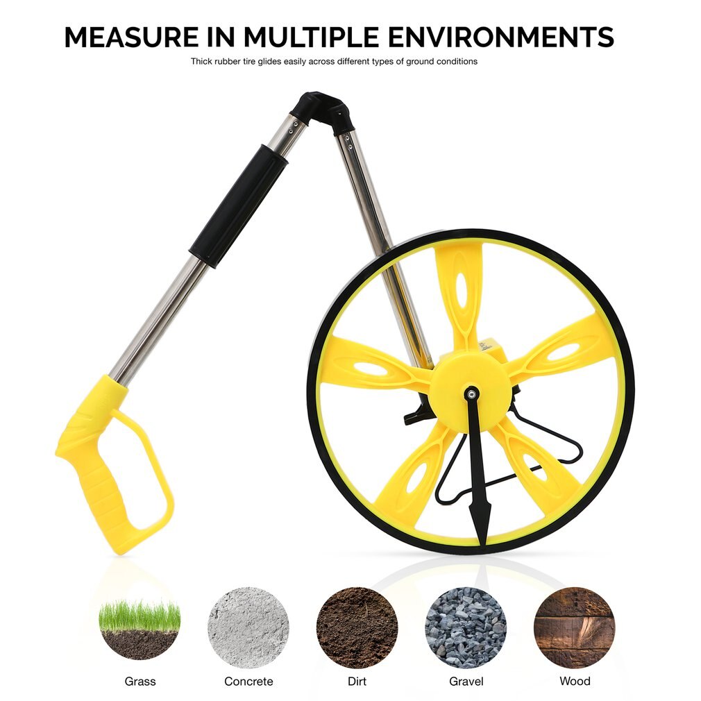 Stable Folding Distance Measuring Meter Wheel Hand-held Distance Surveying Rangefinder Portable Counter Surveyor Tool