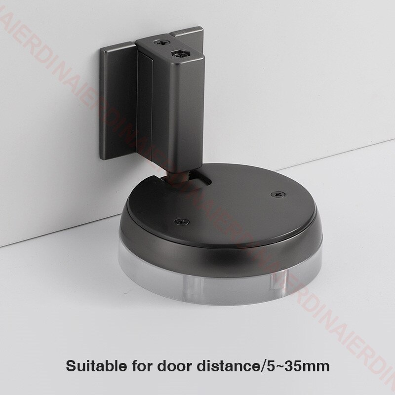NAIERDI Windproof Mechanical Self-Locking Door Stopper With Adjustable Height Hidden Mounting Heavy Duty Door Stop Hardware: Heighten Gray