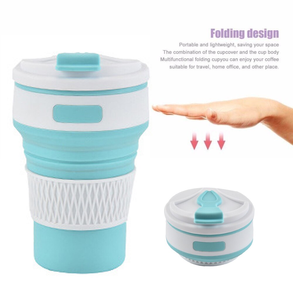 Opvouwbare beker, voedselveilige opvouwbare waterbeker, telescopisch opvouwbaar, reisbeker