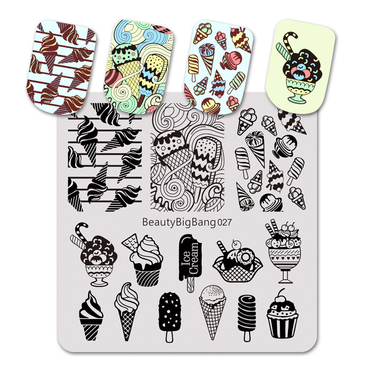 Beautybigbang nagelstämplingsplattor vågskepp havsfisk val bild form vintage rostfritt stål nagelkonst mall stencil 028: 027