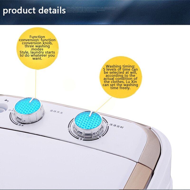 Washing Machine Semi-automatic Dehydration Machine with Spin Dryer Mini Small Washing Machine Single Tub One Piece CY