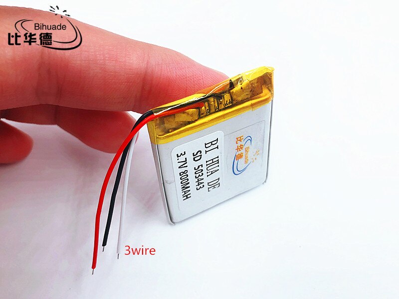 Li-Po 3 wire 503443 3.7V 800 mah Lithium polymer Battery With Protection Board For GPS Tablet PC Digital Products