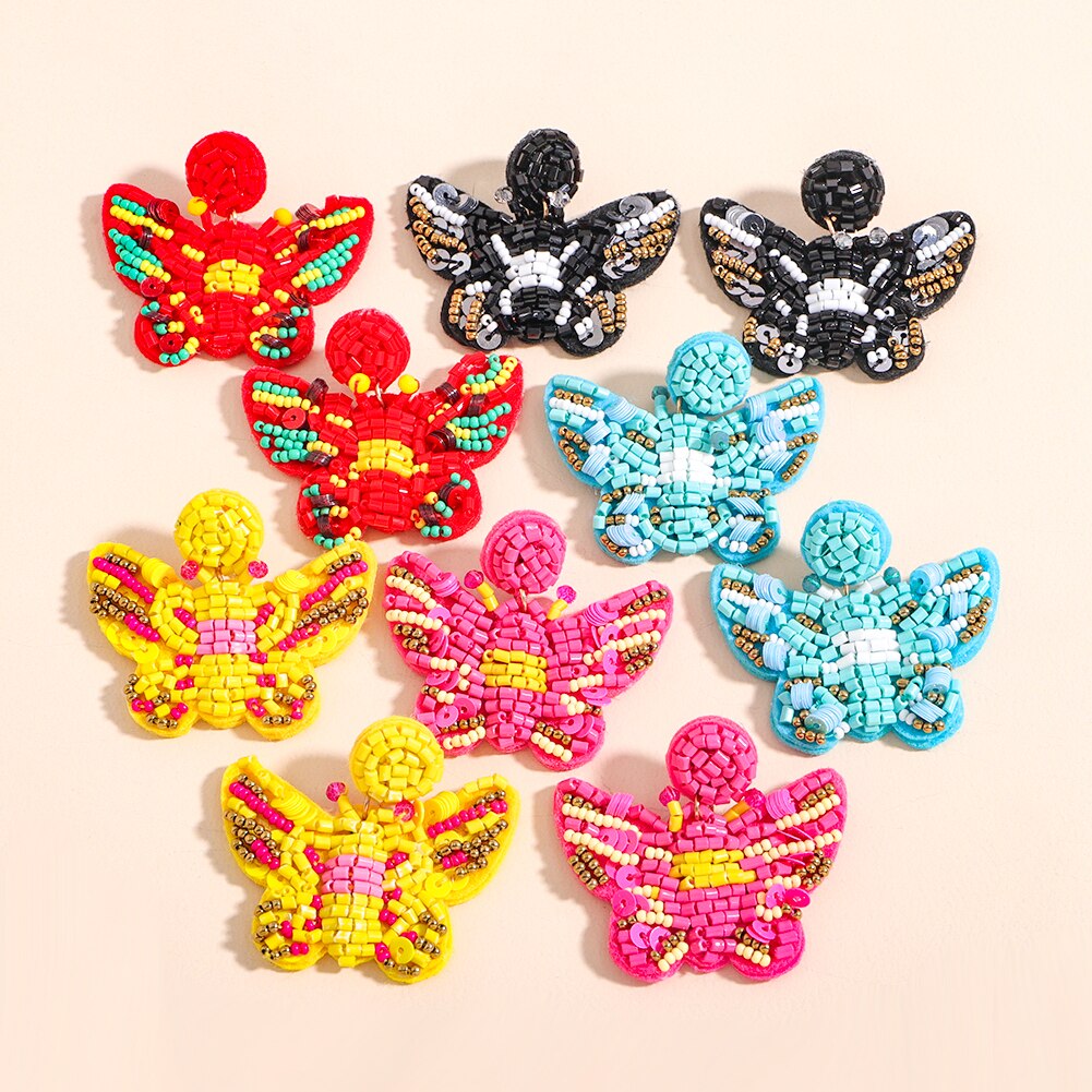 Vedawas Mode Vlinder Kralen Oorbellen Voor Vrouwen Trendy Handgemaakte Acryl Dier Oorbellen Bruiloft Sieraden Party