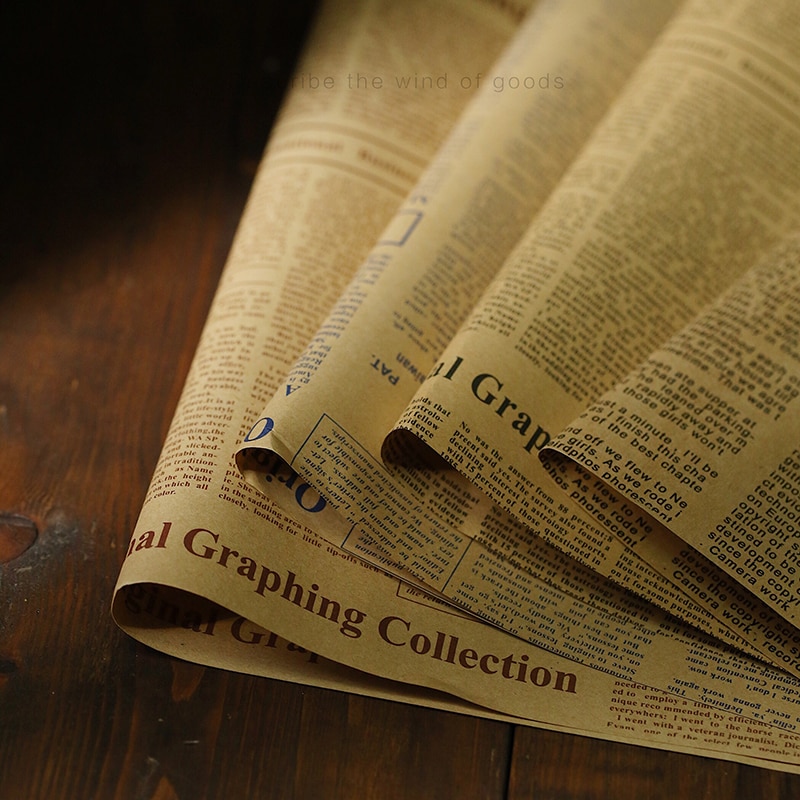 50*70cm Vintage vieux journal anglais européen ins Style accessoires Photo pour nostalgie nourriture photographie fond