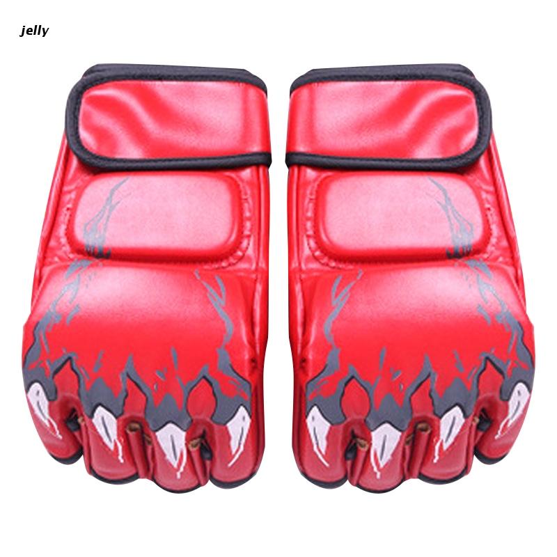 Guantes de boxeo de medio dedo 448C, manoplas MMA, muñequera ajustable, para Sanda