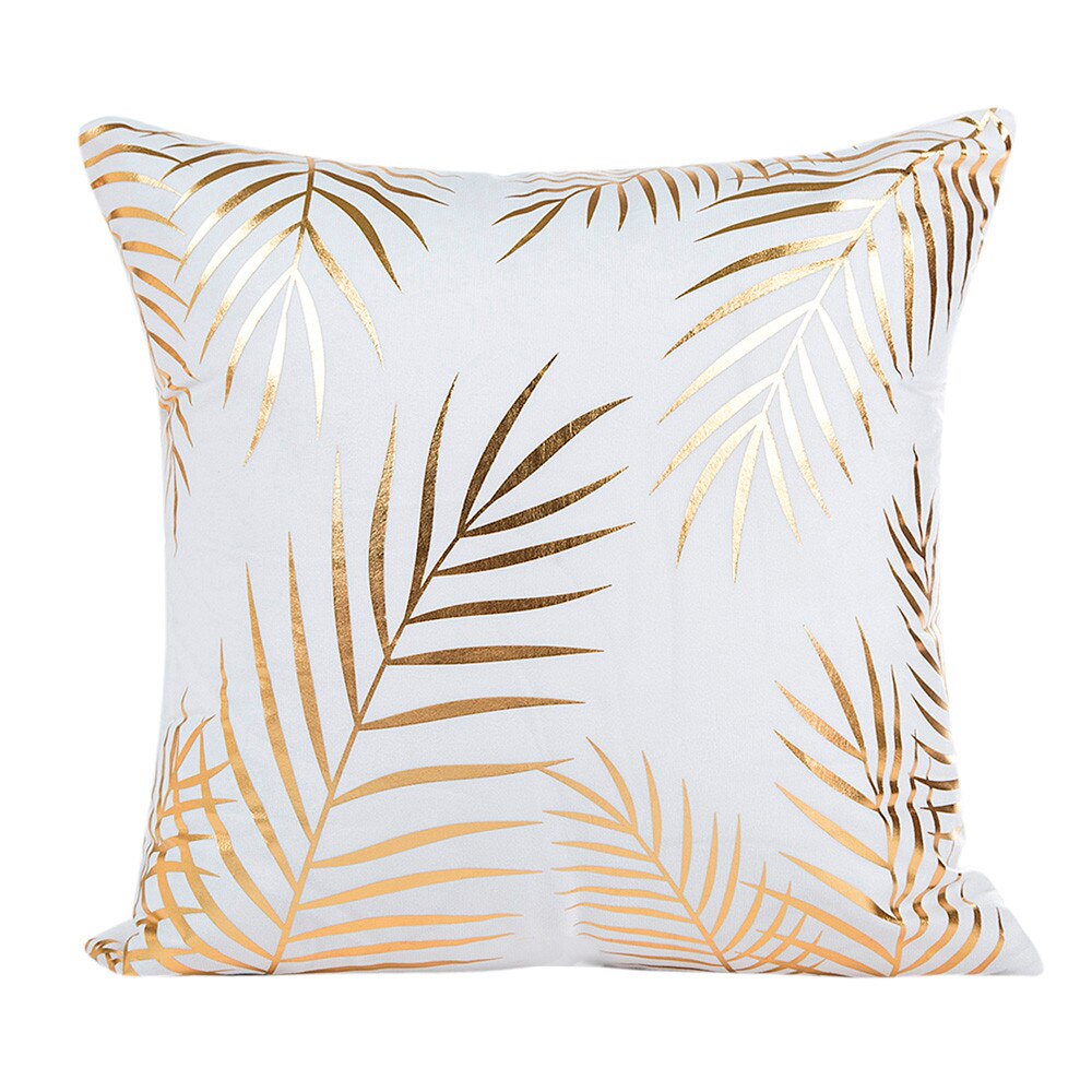 Guld geometrisk nordisk pude tropisk kastepude polyester pudebetræk sovesofa dekorativ pude 2.454: D