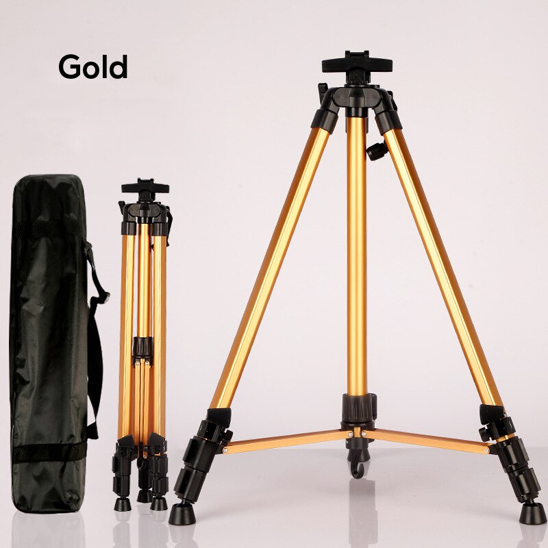 Portable Adjustable Metal Sketch Easel Stand Foldable Travel Easel Aluminum Alloy Easel Sketch Drawing For Artist Art Supplies: Gold