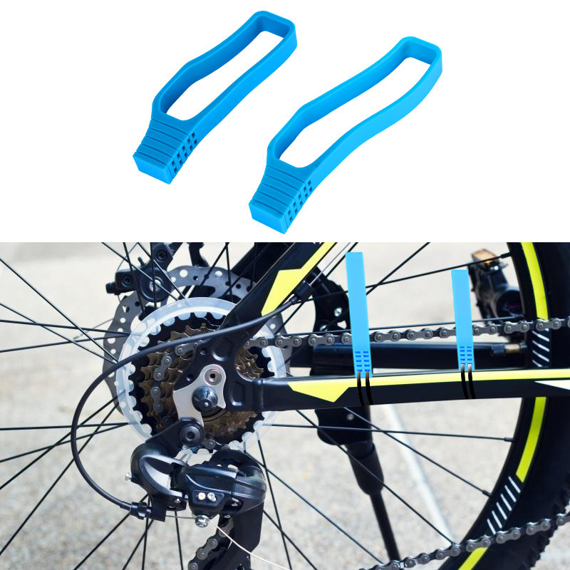 2 Stuks Rubber Bike Chain Beschermhoes Frame Chain Chainstay Guard Pad Voor Mountainbike N66: Blauw