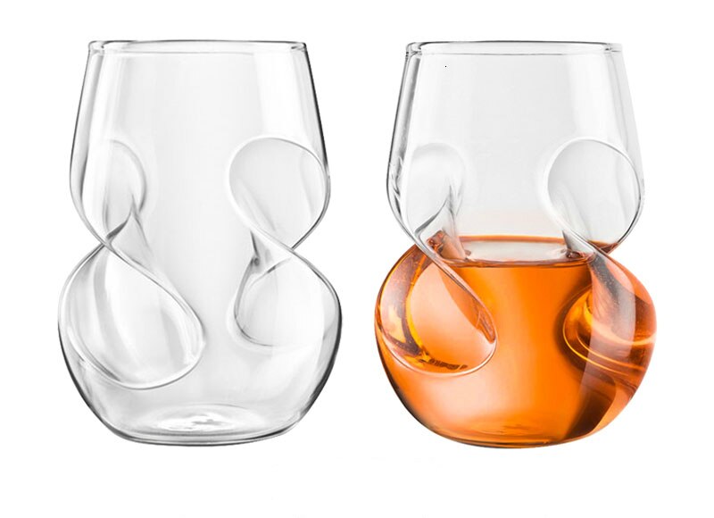 Amerikansk kreativitet dobbelt spiral spiral gammeldags whisky glas kunstnerisk modellering chivas whisky vinglas vinglas charms: 2 stk gennemsigtig