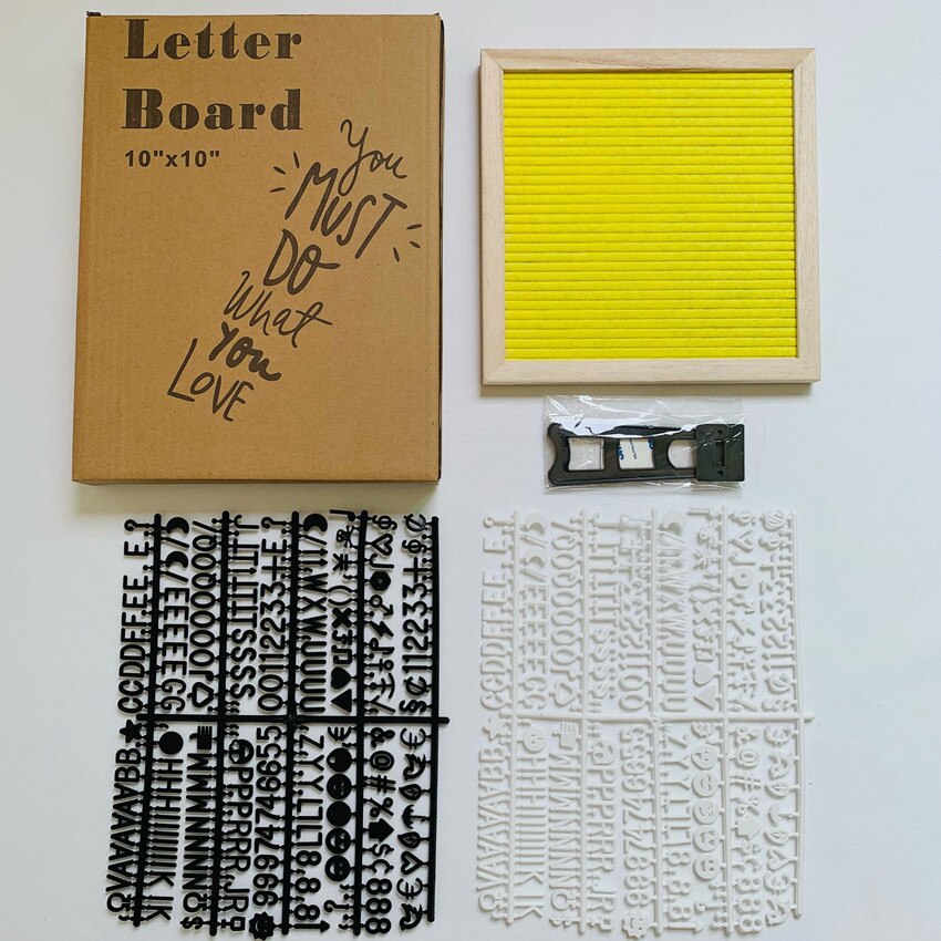 Family Felt Letter Message Board Baby Picture Frame Kids Photography Growth Commemorative Room Decoration: yellow