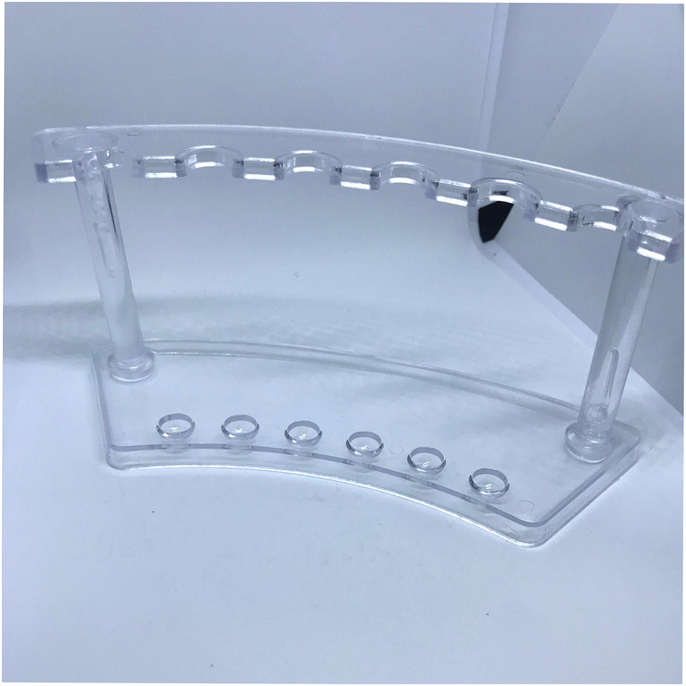 6 Slot Plastic Pen Jewelry Display Holder Stand Rack Clear White Pen Holder Office Desk stationery organizer
