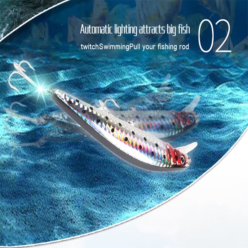 Lures Artificial Bait USB Rechargeable Light LED Electric Vibration Buzz Twitching Life-Like Fishing Lures USB Rechargeable