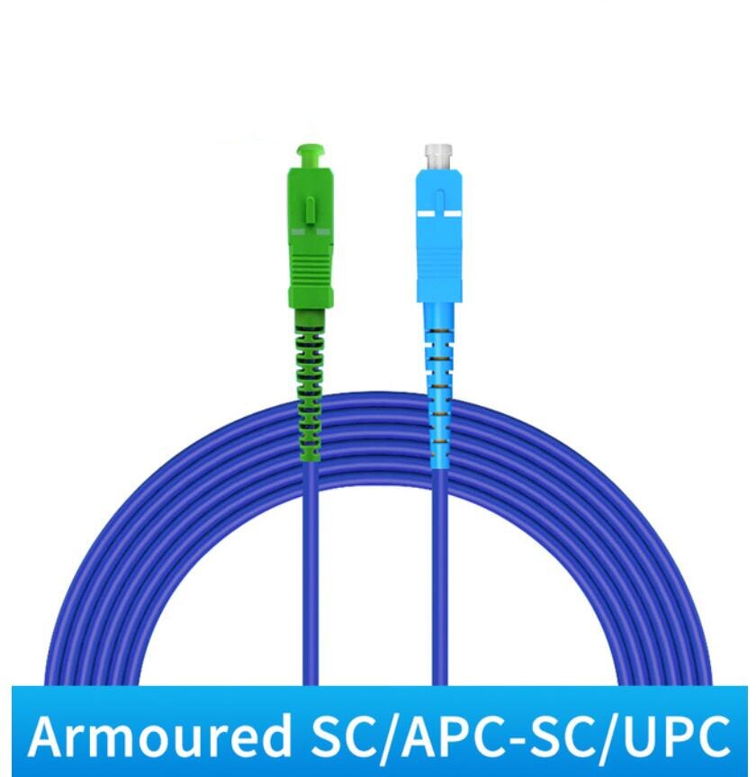 SC di LC corazzato SC /UPC-cavo a fibra ottica del cavo di toppa dello SC FC UPC /APC di LC 3.0mm SC APC SM SX 3M FTTH G652D 5 pz/lotto: Sc Apc-sc Upc