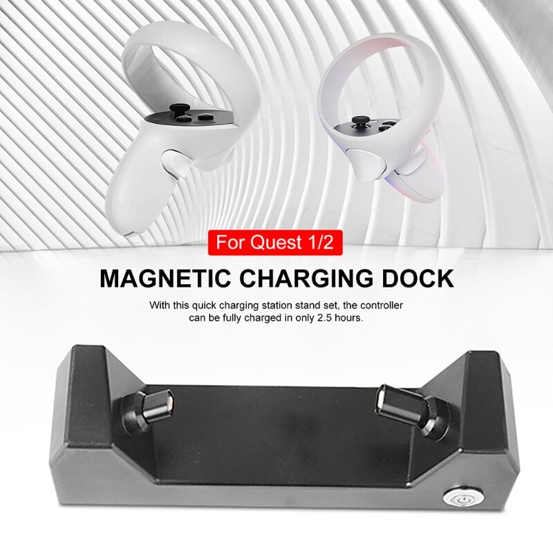 Magnetic Charging Dock for Quest 1/2 with Speed Charging Displaying Stand Quest 2 Virture Reality Headset Console