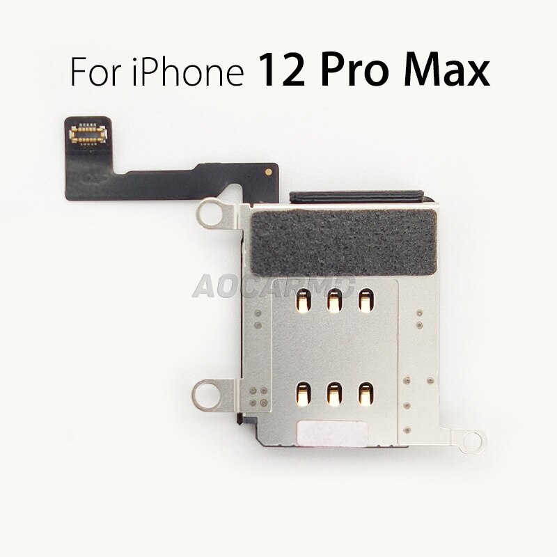 Aocarmo Dual Sim Card Tray Socket Reader Holder Slot Flex Cable Repair Parts For iPhone 12 / 12 Pro / 12Pro Max: 12 Pro Max