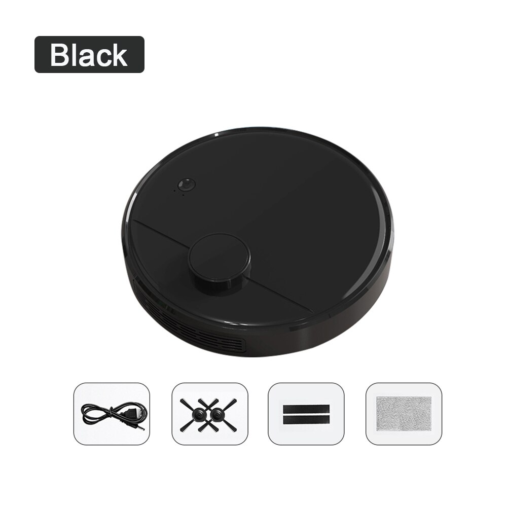 Intelligent 3-In-1 Pet Hairs Floor Carpet Robot Vacuum Multiple Cleaning Modes Lazy Sweeper Vacuum Cleaner For Home: Black