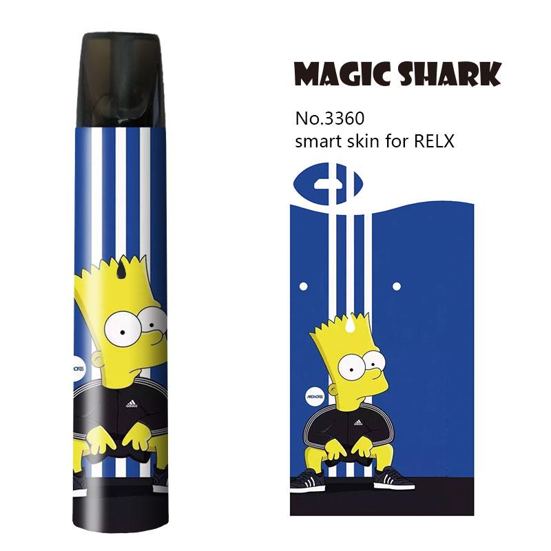 Magic Shark Miltary Panda UK Flag Tiger Lip Lion Ultra Thin PVC 2.5D Vape Sticker for Relx Film Case for Relx: 3360