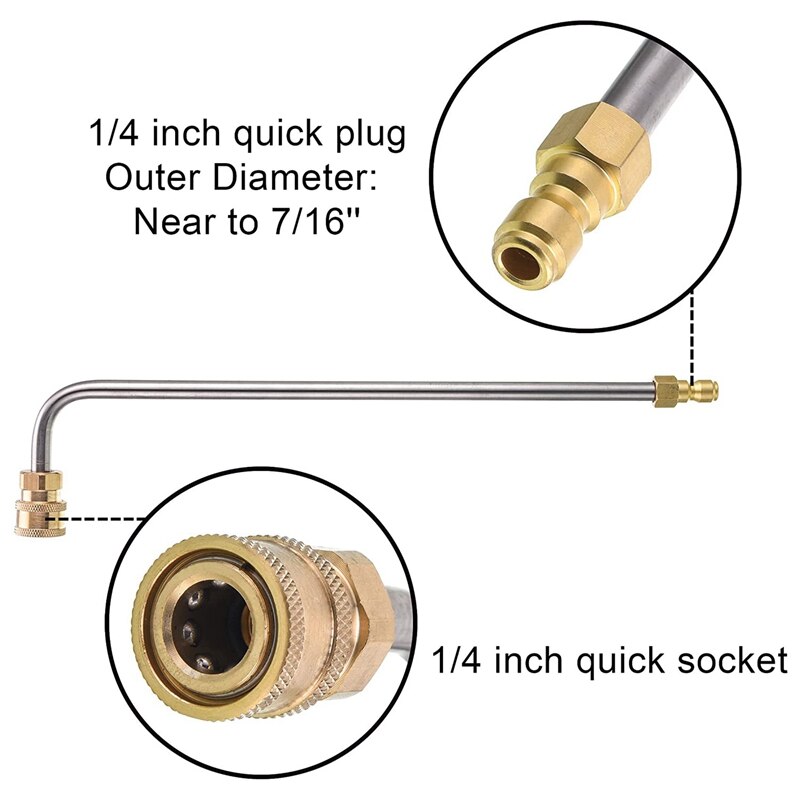 Pressure Washer Extension Wand, 90 Degree Curved Angled Lance Undercarriage And Gutter Cleaner Attachment