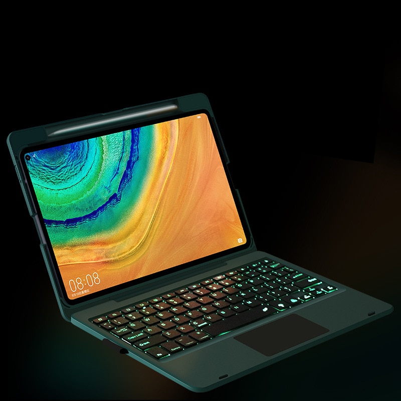 snu-deksel med tastatur til huawei matepad pro 10.8 -tommers bluetooth-tastatur med berøringspute smart deksel til huawei 10.8 -tommers etui