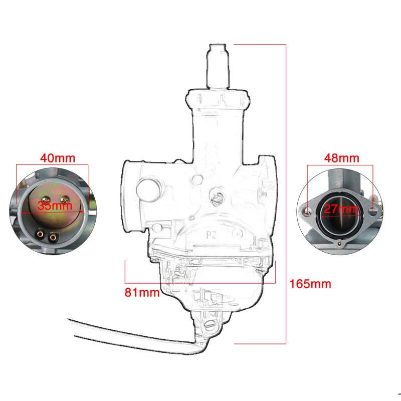 Sclmotos- Motorcycle PZ27 Carburetor with Starter valve Carb For XR CRF 100cc 125cc 150cc 200cc Pit Dirt Bike 3 Wheeler Go Cart