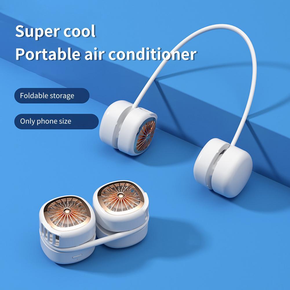 Opknoping Nek Fan Bladeless Low Noise Mini Fan Usb Opladen Draagbare Ventilator 3 Niveaus Aanpassing Folding Pocket Ventilator Voor Outdoor