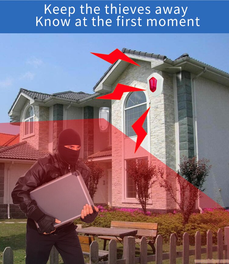 Alarma inalámbrica impermeable para exteriores, sirena estroboscópica, claxon de alarma antimanipulación para G90B, sistema de alarma WiFi GSM,