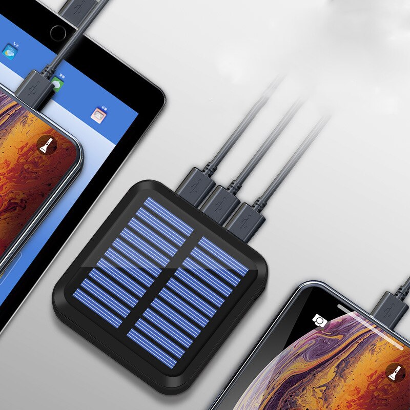 Batterie portable solaire 30000mAh chargeur 3 téléphone intelligent Port USB en plein air d'urgence pratique Mobile puissance chargeur de téléphone portable