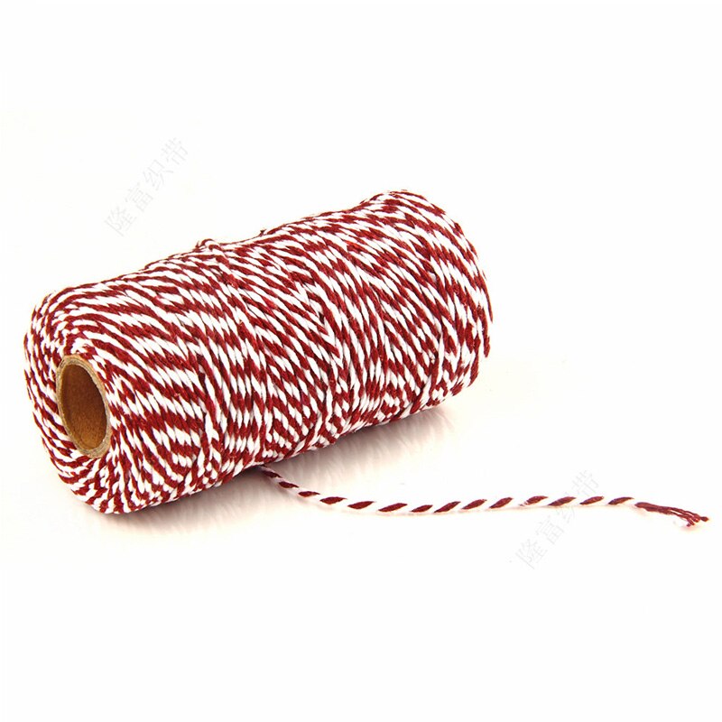 Dubbele Kleur Twisted Cords Diy Twisted Cords Verpakking Accessoires Katoen Baker Touw Touw Bruiloft Verpakking: Dark Red