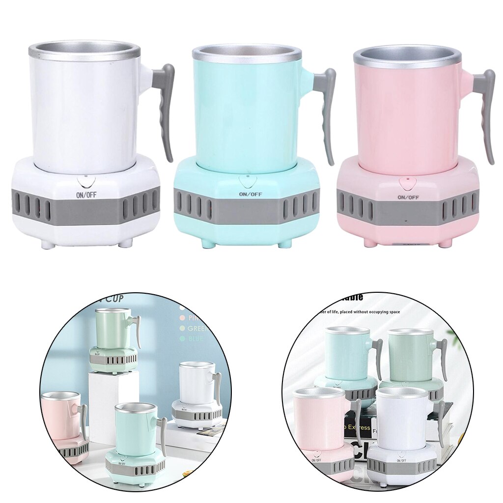 Portable Mini Electric Ice Maker Machine Desktop Beverage Cup Cooler, Quick in 15 Minutes (US Plug)