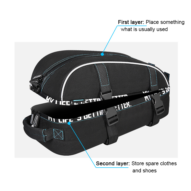 ROSWHEEL Waterdichte Fietsen Tas 8L Bike Rear Rack Bag Fiets Plank Utility Pocket Schoudertas Pack Riding Levert