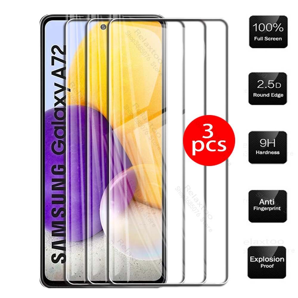 3Pcs Glas Voor Samsung Galaxy A72 Case Voor Samsun Glas Voor Samsung A72 Een 72 72a Bril Samsunga72 telefoon Cover Film 6.5''