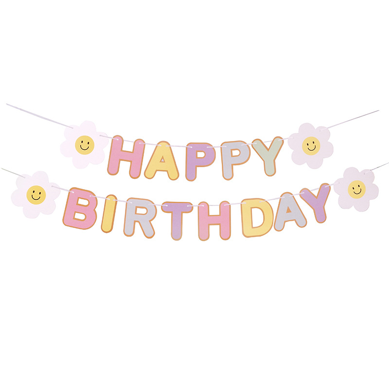 Gänseblümchen Geburtstags feier Dekoration Gänseblümchen Blume Papier Banner Platte Strohhalme Kuchen Deckel Art alles Gute zum Geburtstag Party Baby Party liefert