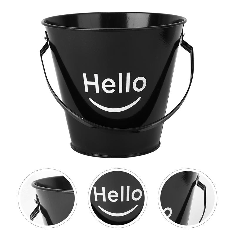 1Pc Iron Art Ice Bucket Food Container Fried Chicken Storage Bucket