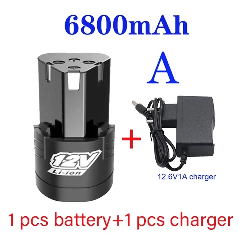 100% Original 12V 6800mAh Universal Rechargeable Battery For Power Tools Electric Screwdriver Electric drill Li-ion Battery: Yellow