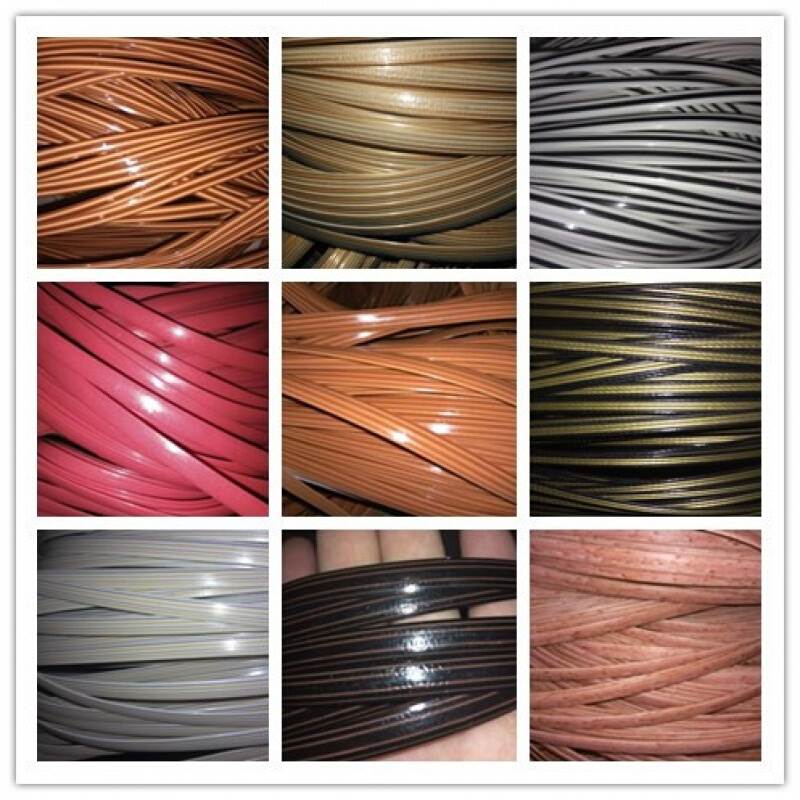 Czarny płaski syntetyczny rattan materiał tkacki plastikowy rattan na drutach i stół robić naprawy krzeseł, kosz robić przechowywania, ect