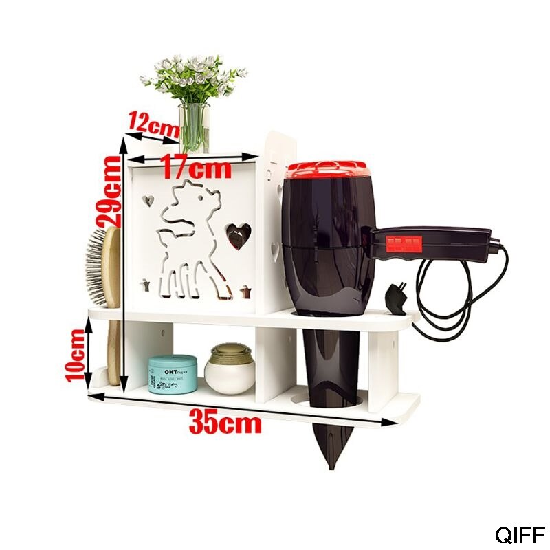 Bathroom PVC Board Waterproof Rack Bathroom Storage Rack Hair Dryer Toilet Toiletries Waterproof Free Punching Storage Cabinet: Deer models