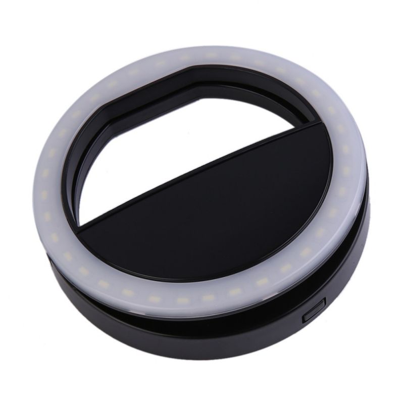 Universele Selfie Led Ring Flash Light Draagbare Mobiele Telefoon 36 Leds Selfie Lamp Lichtgevende Ring Clip Voor Iphone 8 7 6 Plus Samsung: WHITE