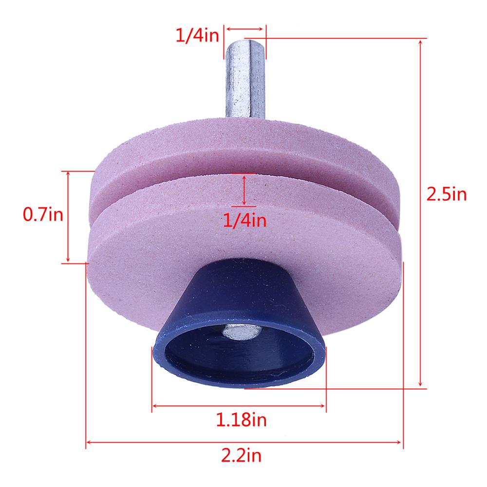 Cortadora de césped de doble capa, afilador de cuchillas para taladro con balancador de cuchillas para taladro eléctrico, 4 Uds.