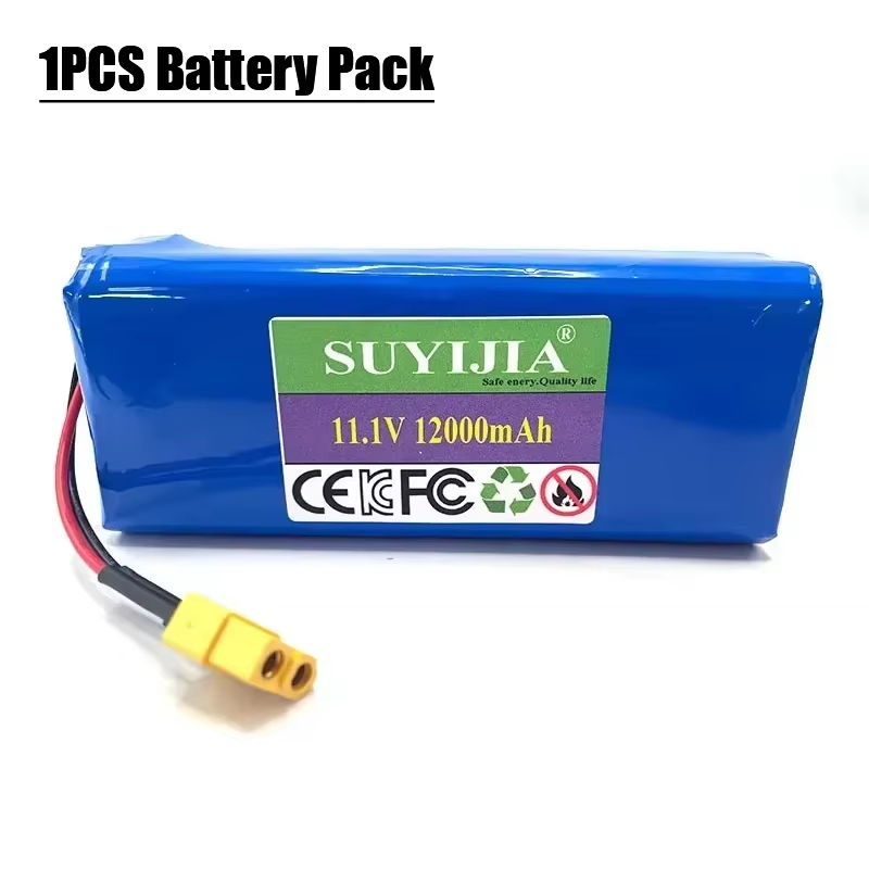 12000 mAh 12 V Batterij 12.6 V/11.1 V 3S4P Lithium-ion 18650 Batterij W/BMS voor Backup Power Ups CCTV Camera Luidspreker Voerboot: Zilver