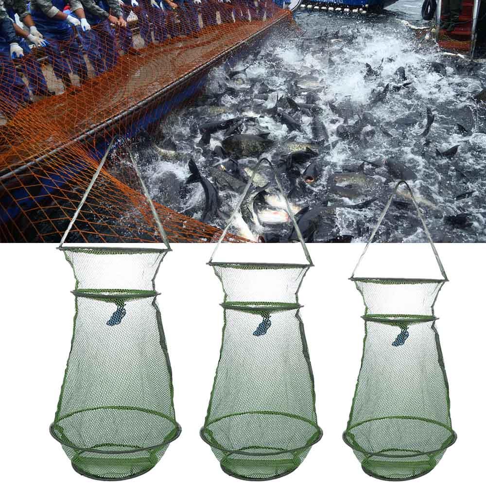 Jaula de almacenamiento, trampa de pesca, red plegable, accesorios para peces, red de aterrizaje, jaula de malla para peces y camarones, red de pesca, cesta de pesca