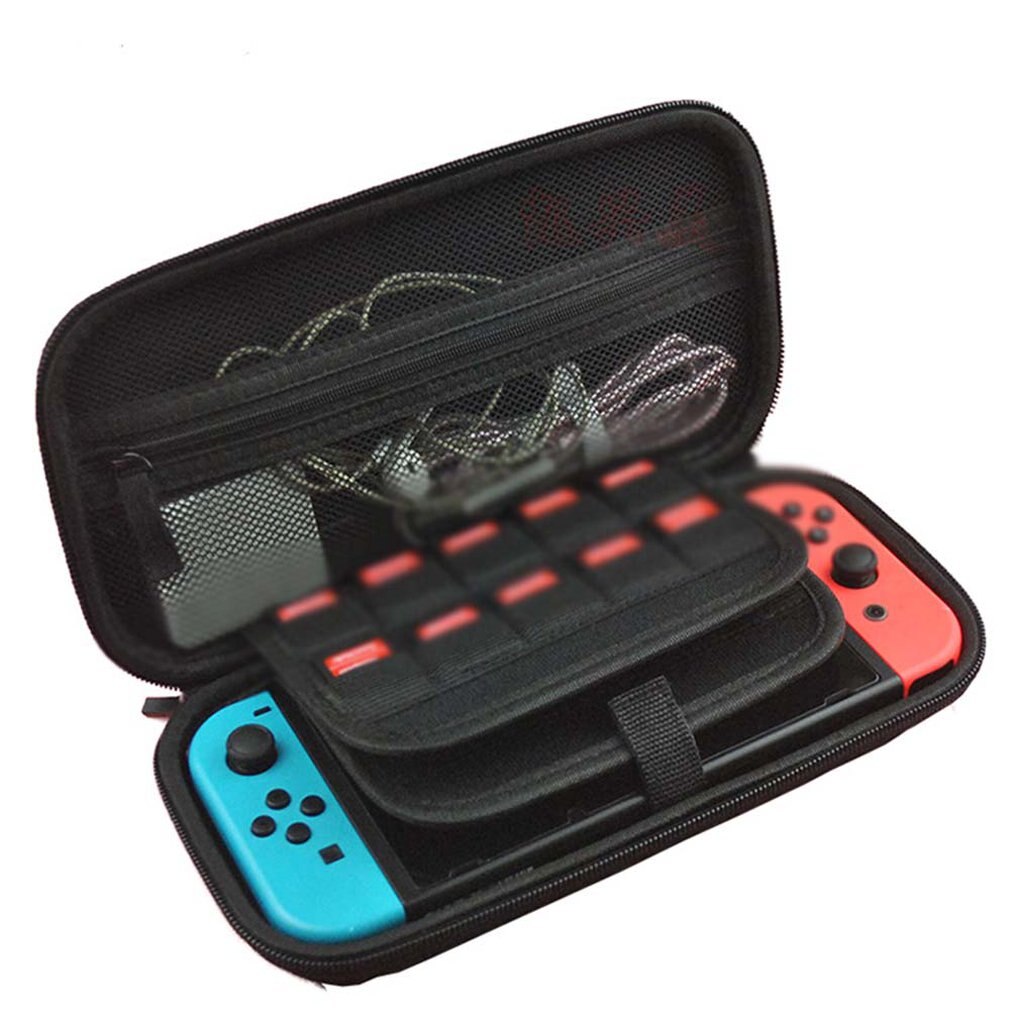 Pour Nintendo pour Switch Console de jeu sac de rangement quatre coins Protection EVA avec fermetures à glissière Protection complète