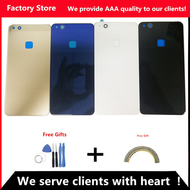 Q & y qyjoy batteri bakomslag för huawei  p10 lite dörrfodral för byte av huawei  p10 lite hus + bakre kamera glaslinsfodral