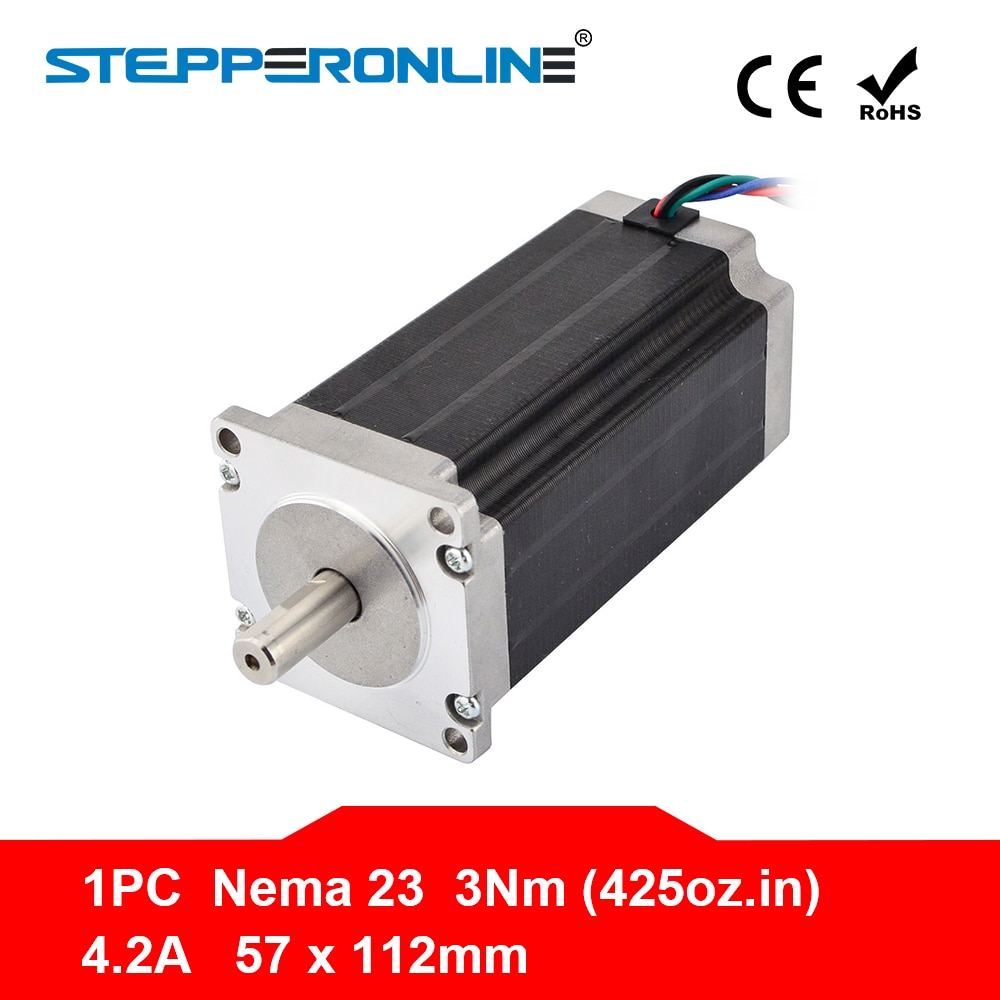 Nema 23 Stepper Motor 57x113mm 3Nm/425oz.in 4.2A 4-lead Nema23 Step Motor for 3D Printer/CNC Engraving Milling Machine