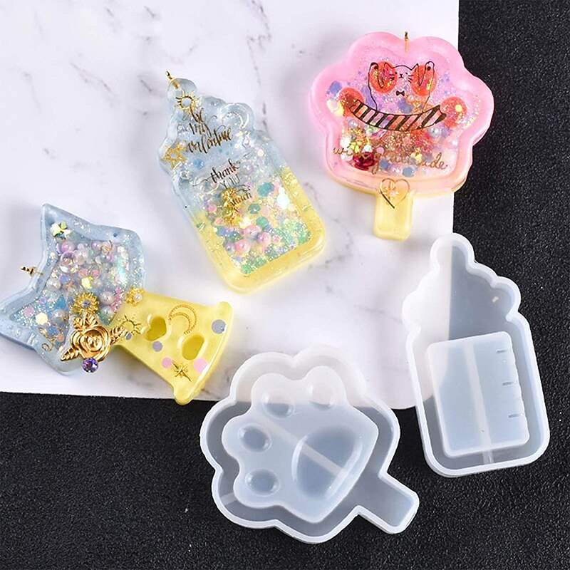 Quicksand Katze Pfote Spiel Epoxy Harz Form Shaker Silikon Form Charme, Der Kawaii Harz Kunst Liefert Quicksand Epoxy UVMoulds