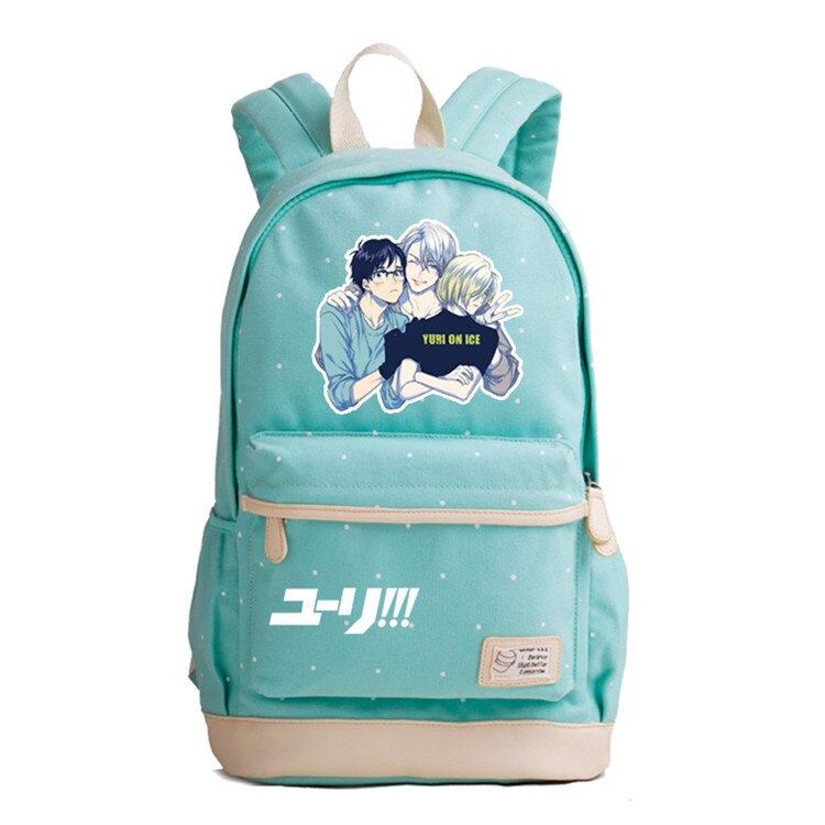 Mochila escolar de lona de verano YURI ON ICE para chicas adolescentes mochila con estampado de Anime Victor Nikiforov mochila Kawaii para mujer: 24