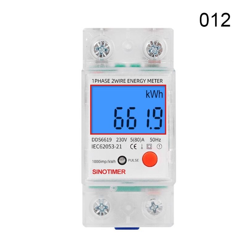 DDS6619 Rail LCD Digital Backlight Single Phase Energy Meter Multifunction kWh: 012