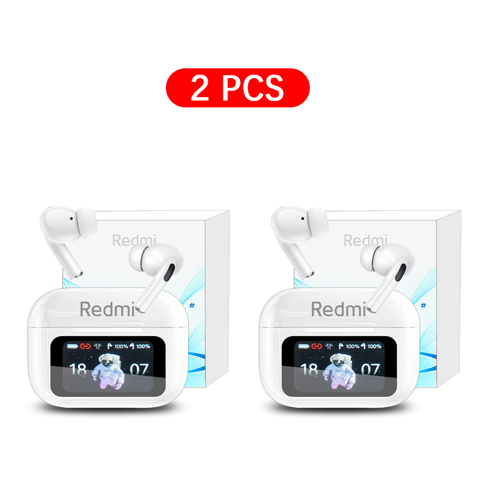 XIAOMI Redmi Bluetooth Earphones Touch Screen TWS Wireless Headphones Wireless 5.3 Headset ANC Noise Reduction Earbuds HD Mic: Red