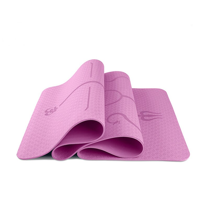 TPE Yoga Double Layer Non-Slip Mat Yoga Exercise Pad with Position Line For Fitness Gymnastics and Pilates: A6