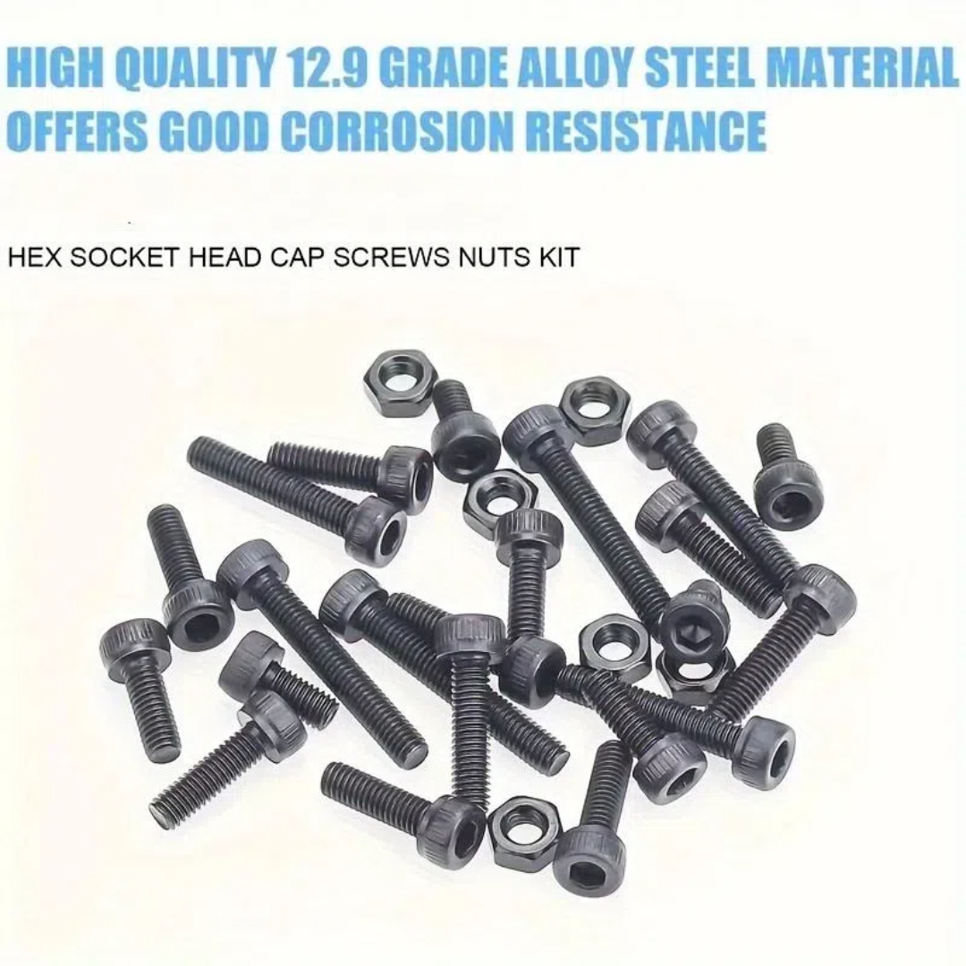 150 Set Van M3 X 8Mm, 12Mm, 16Mm, 20Mm, 25Mm 12.9 Gelegeerd Staal Zeskantbouten En Moeren